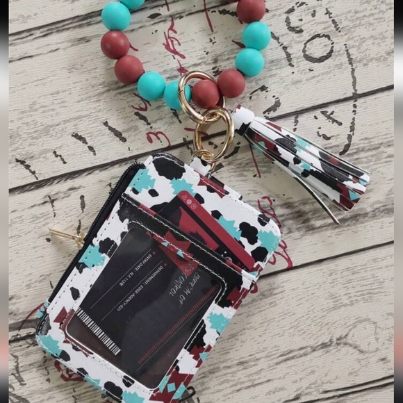 Silicone Beaded Keychain Bracelet Wristlet Key Ring Bracelet Silicone Women Bead - Picture 5 of 5